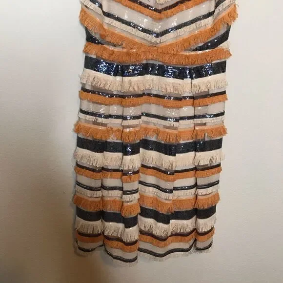 Eva mendes fringe sequin fit‎ and flare dress - Picture 8 of 8